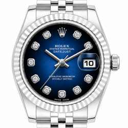 Rolex Datejust 26MM 179174 Factory Blue Vignette Dial Watch